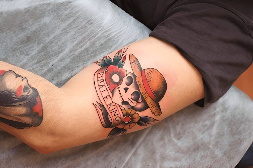 Full Realism Skull with Smoke tattoo at angel tattoo studio